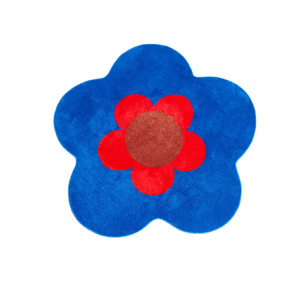 tapis floral bleu Kolviva