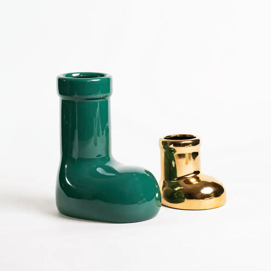 Vase décoré en céramique émaillée vert émeraude – La Botte de Lutin