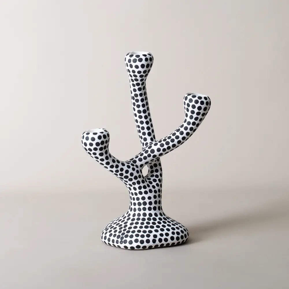 bougeoir céramique noir et blanc