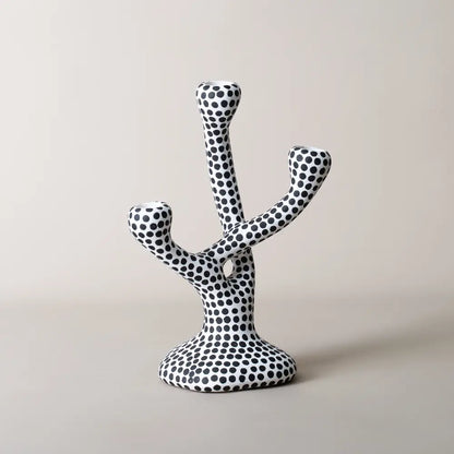 bougeoir céramique noir et blanc