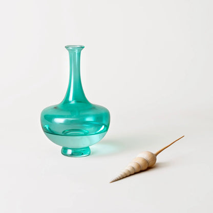 Bouilloire en verre à coquillage, détail du bouchon naturel poli