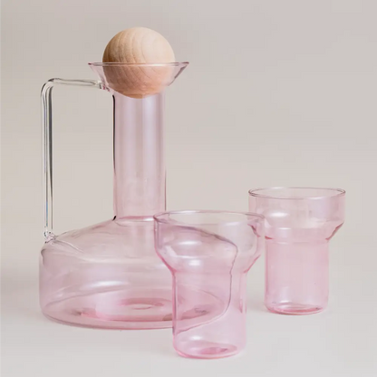 carafe à eau design bleu outremer avec verres assortis