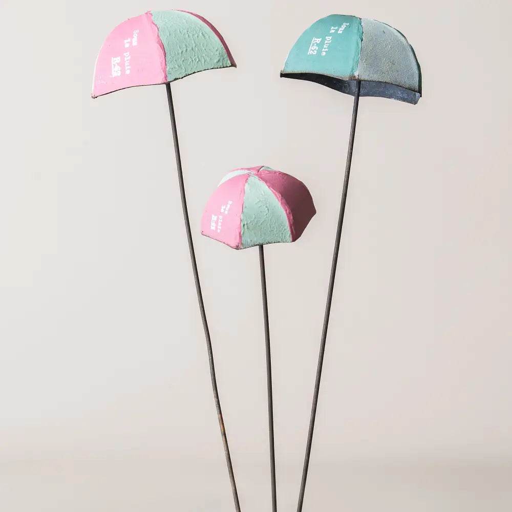 décoration pot de fleur parapluie métal patiné