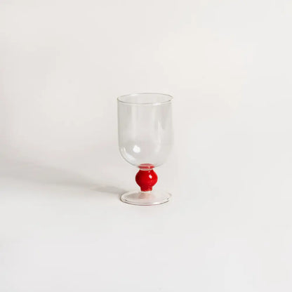 verres à vin design bleu et blanc avec pied original