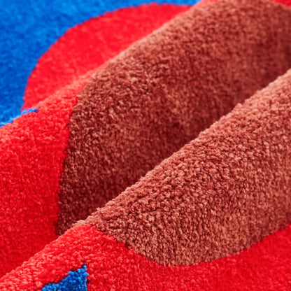 tapis floral bleu salon