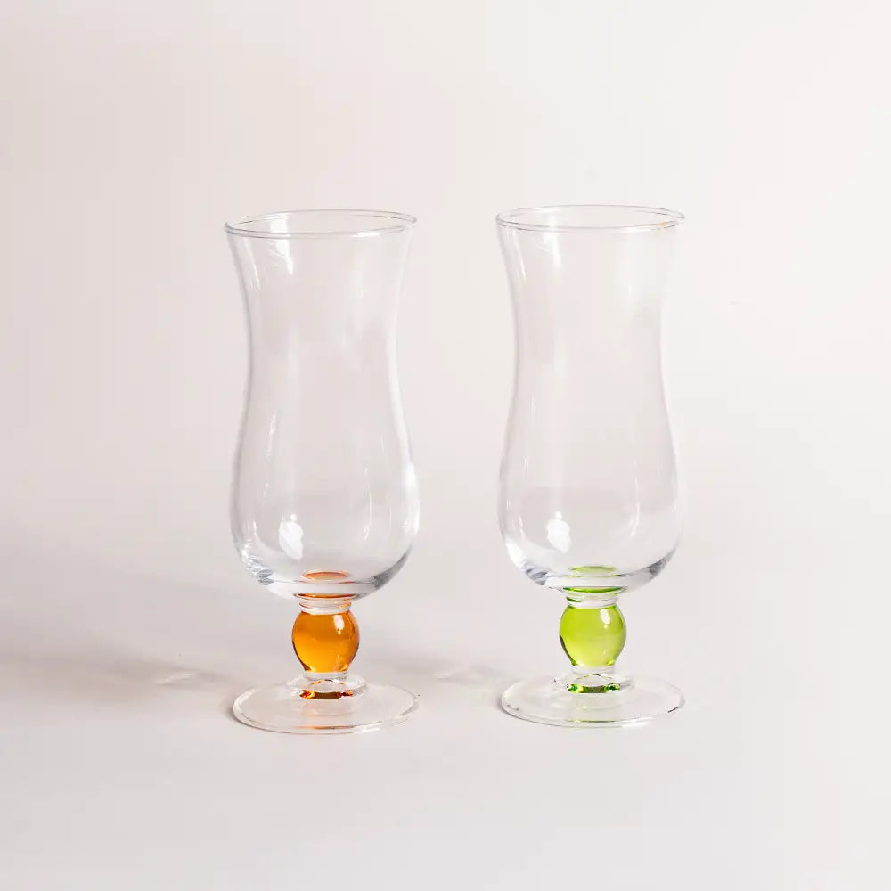Verres à cocktail Perle Cristalline avec pied orné d’une perle colorée