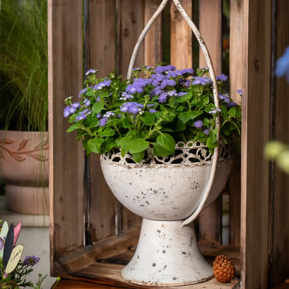 Jardinière pot de fleur blanc pour intérieur bohème