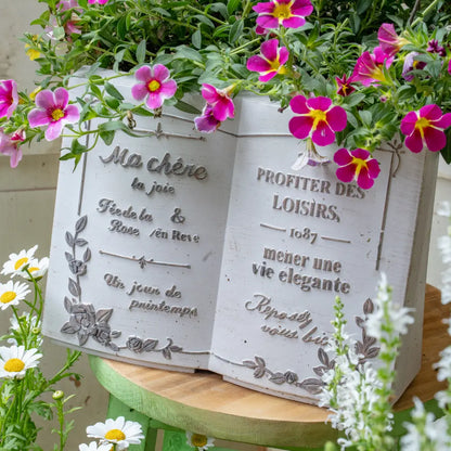 Jardinière originale pot de fleur décoratif bibliothèque