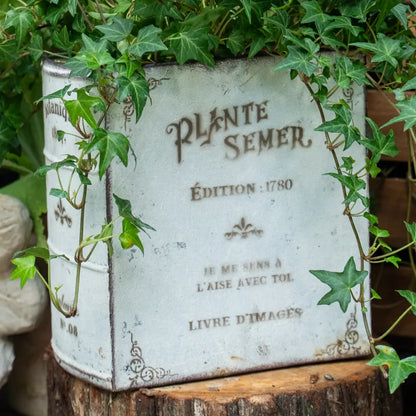 Pot de fleurs blanc déco rétro pour intérieur et extérieur