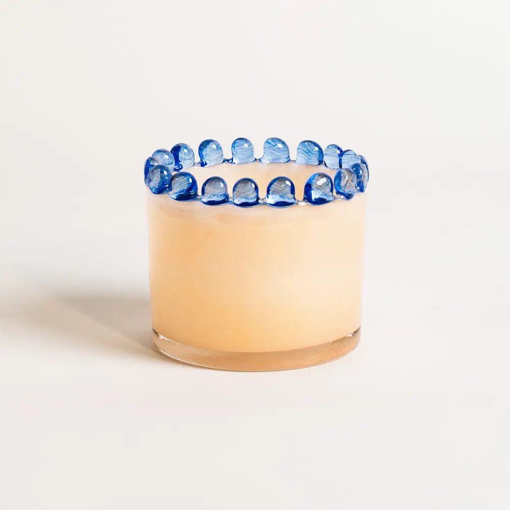 vase moderne en verre ambre avec perles noires – Perles d’Ambre