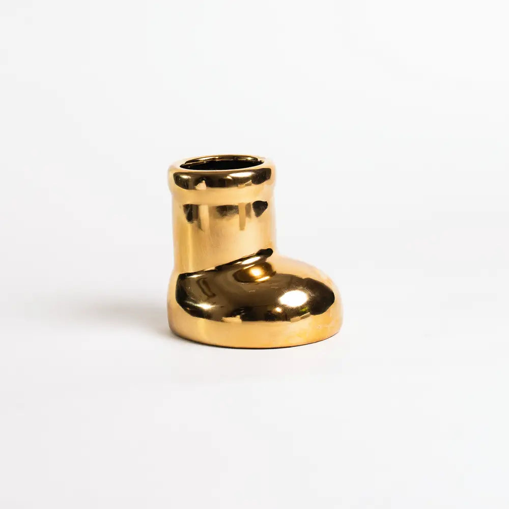 Duo de vase décoré vert émeraude et doré, pièce sculpturale