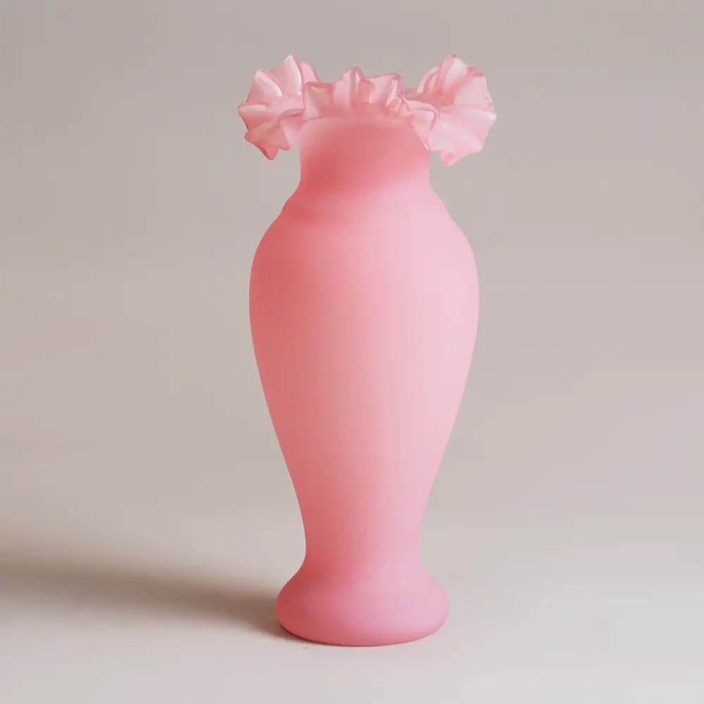 Duo de vase roses en verre soufflé artisanal – Powdery Dream