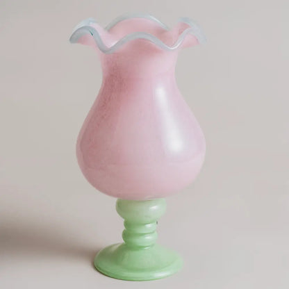 Vase with design Goutte Boréale en verre soufflé aux tons pastel