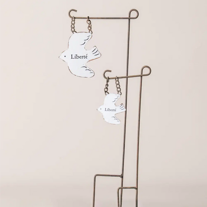 Décoration de pot de fleurs oiseaux Liberté métal